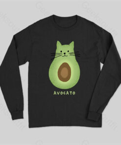 Avocato Cat Avocado Pun Long Sleeve T-Shirt