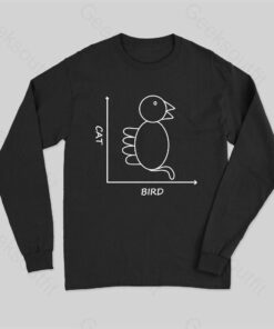 Cat Bird Graph Long Sleeve T-Shirt