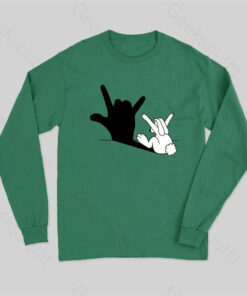 Funny Rabbit Hand Shadow Long Sleeve T-Shirt