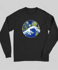 Great Starry Wave Off Kanagawa Long Sleeve T-Shirt
