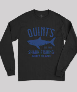 Quint’s Shark Fishing Amity Island Nerd Long Sleeve T-Shirt