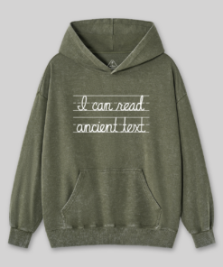 Ancient Text Washed Hoodie
