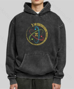 Atom Pi Math Science Washed Hoodie