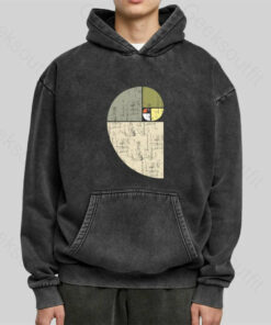 Distressed Fibonacci Spiral Washed Hoodie