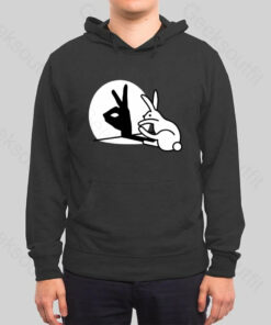 Funny Rabbit Hand Shadow Puppets Bunny Figure Pop Art Hoodie
