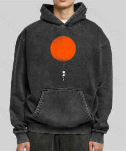 Minimal Solar System Washed Hoodie