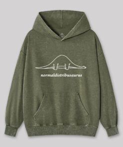 Normal Distribution Dinosaur Washed Hoodie