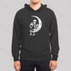 Skeleton Drinking Coffee on The Moon Hoodie