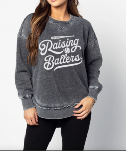 Acid Washed Raising Ballers Baseball Quality Sweatshirt