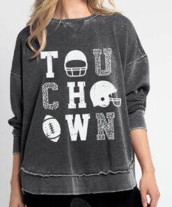 Acid Washed Touchdown Football Quality Sweatshirt – Sizes and Inventory Limited