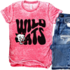 Acid Washed Wildcats Shirt Quality Baseball Retro Tee