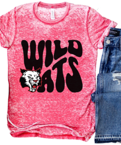 Acid Washed Wildcats Shirt Quality Baseball Retro Tee