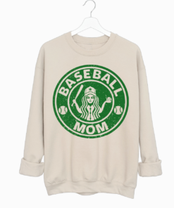 Baseball Coffee Mom Sweatshirt  Quality Retro Sweater