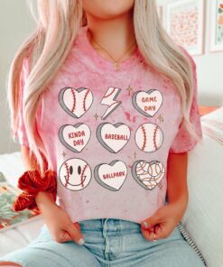 Baseball Hearts and Things Comfort Colors Color Blast Distressed Tee