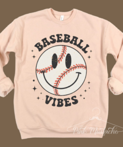 Baseball Vibes Smiley Retro Bella Canvas Sweatshirt – Boutique Soft Style Bella Canvas Sweatshirt