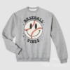 Baseball Vibes Smiley Retro Unisex Sweatshirt
