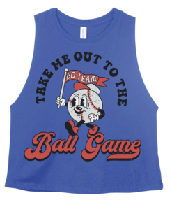 Bella Canvas CROPPED TANK – Take Me Out to The Ball Game Baseball Tank