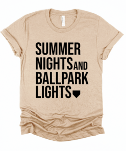 Bella Canvas Summer Nights and Baseball Lights Tee Summer Tee