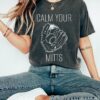 Bella Canvas or Comfort Colors Baseball Calm Your Mitts Tee Quality Retro Tee
