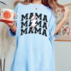 Bella Canvas or Comfort Colors Baseball Mama Lightning Bolt Tee Quality Retro Tee