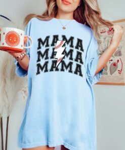 Bella Canvas or Comfort Colors Baseball Mama Lightning Bolt Tee Quality Retro Tee