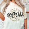 Bella Canvas or Comfort Colors Softball Leopard Print Tee Quality Retro Tee