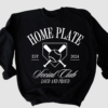 Black Home Plate Social Club Sweatshirt Gildan or Bella Canvas Baseball Mom Sweater Home Plate Social Club