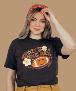 Black It’s Game Day Y’all Football Soft Style Tee -Unisex Adult Sized Sports Shirt Football Mom Tee