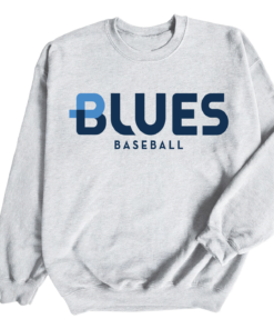 Blues Baseball Sweatshirt  Bella or Gildan Options