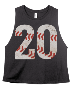 CROPPED Custom Number Vintage Baseball Crop Tank Top – Baseball Mom Shirt with Number