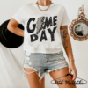CROPPED Game Day Lightning Bolt Print Tee – Adult Sized Sports Shirt Baseball Mom Tee