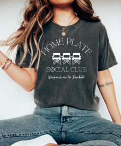 Comfort Colors Baseball Shirt Home Plate Social Club Baseball Mom Shirt