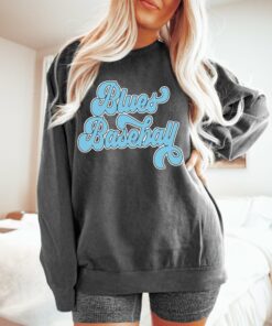 Comfort Colors, Bella, or Gildan Blues Baseball Sweatshirt