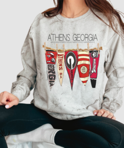 Comfort Colors Color Blast Athens Georgia Pennant Flag Football Sweatshirt