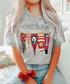 Comfort Colors Color Blast Athens Georgia Pennant Flag Football Tee