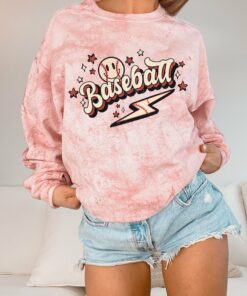 Comfort Colors Color Blast Baseball Lightning Bolt Smiley Sweatshirt