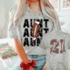Comfort Colors Color Blast Football AUNT Lightning Bolt Tee Football Mom Shirt