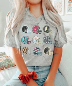 Comfort Colors Color Blast Football Helmets Tee Adult Tees  Vintage Inspired Tee