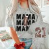 Comfort Colors Color Blast Football Mama Lightning Bolt Tee Football Mom Shirt