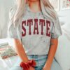 Comfort Colors Color Blast State Maroon Football Tee