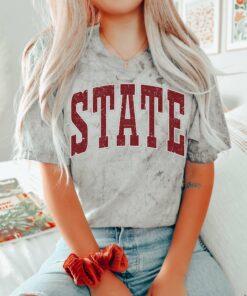 Comfort Colors Color Blast State Maroon Football Tee