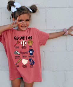 Comfort Colors God Says I Am Brave –  Braves Tee Youth and Adult Sizes