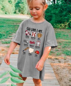Comfort Colors God Says I Am Reds – Baseball Tee Youth and Adult Sizes