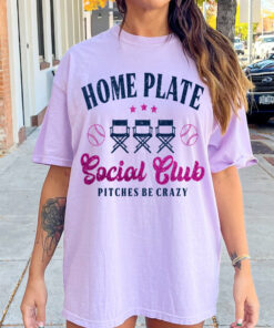 Comfort Colors Home Plate Social Club Baseball Shirt Baseball Mom Shirt