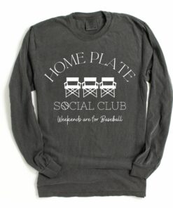 Comfort Colors Long Sleeve Baseball Shirt Home Plate Social Club