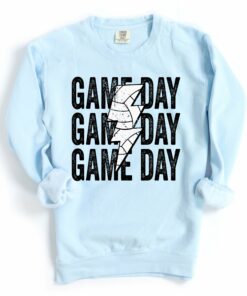 Comfort Colors Volleyball Game Day Lightning Bolt Sweatshirt – Adult Sized Volleyball Sweatshirt