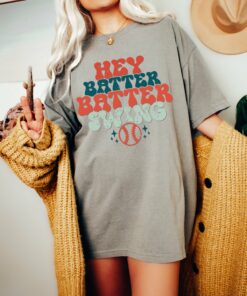 Comfort Colors or Bella Canvas Hey Batter Batter Swing Baseball Tee Baseball Mom Shirt
