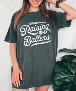 Comfort Colors or Bella Canvas Raising Ballers Tee Baseball Mom Shirt