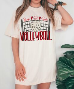 Comfort Colors or Bella Canvas Volleyball Bump Set Spike Tee Youth and Adult Tees