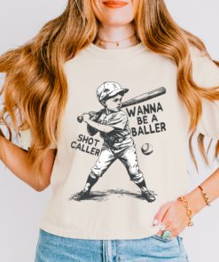 Cropped Comfort Colors Baller Shot Caller Baseball Tee Baseball Mom Shirt